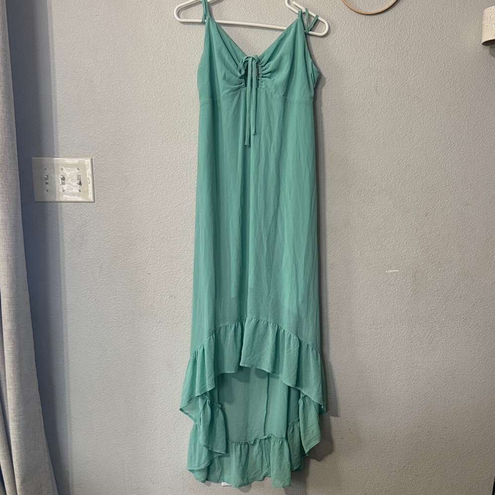 Elegant Teal Sleeveless Dress